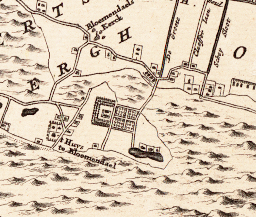 wfa westfries archief his kaart J.Dou 1660 1V47 detail bloemendaal detail